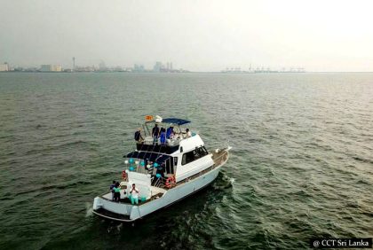 Colombo Harbour, Port City & Old Parliament by a Boat